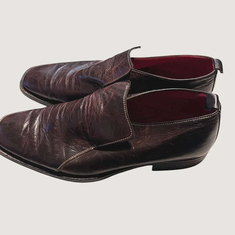 Gordon Rush Loafers Mens 10.5 Brown Leather Italy Square Toe Slip On Dress Shoe Gordon Rush Loafers Mens 10.5 Brown Leather Italy Square Toe  main image 2
